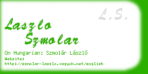 laszlo szmolar business card